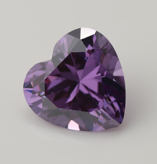 Cubic Zirconia Amethyst Purple Heart 5mm (5pc) - Metal Clay Alchemist