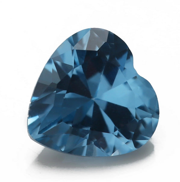 Lab Sapphire Brilliant Blue Heart 5mm (5pc)