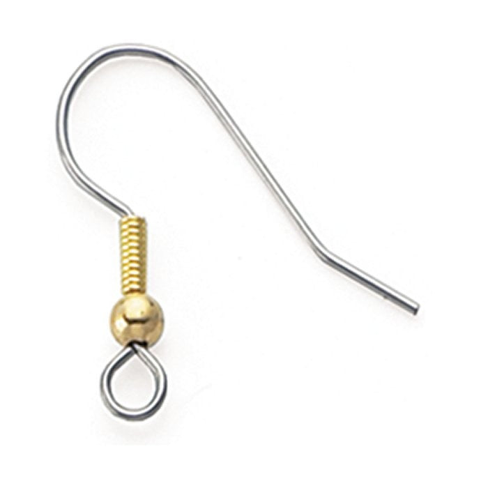French Earwires Steel &amp; Brass (10pr)