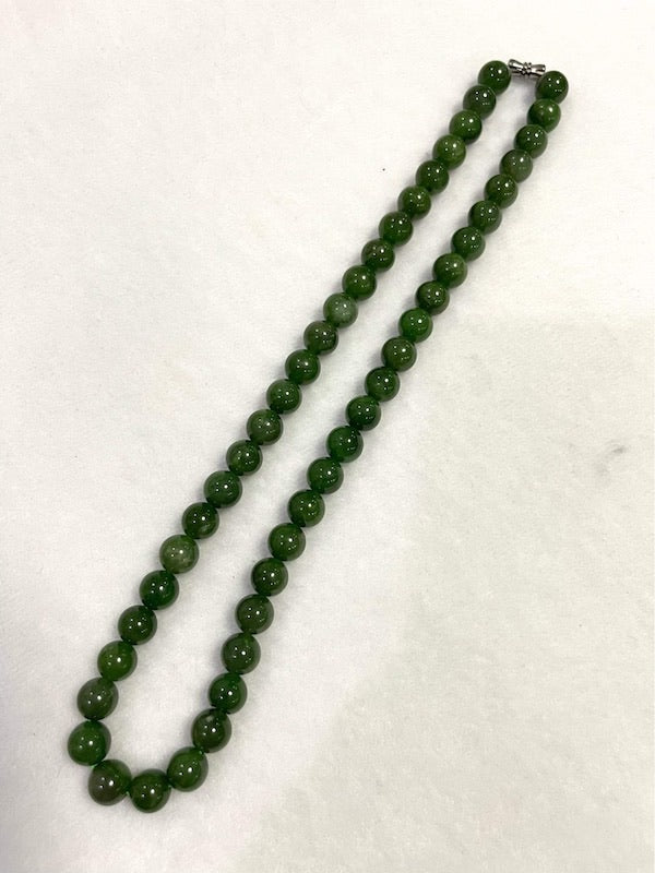 Necklace, premium Jade beads, approx. 9.5mm size beads, 48 beads in total