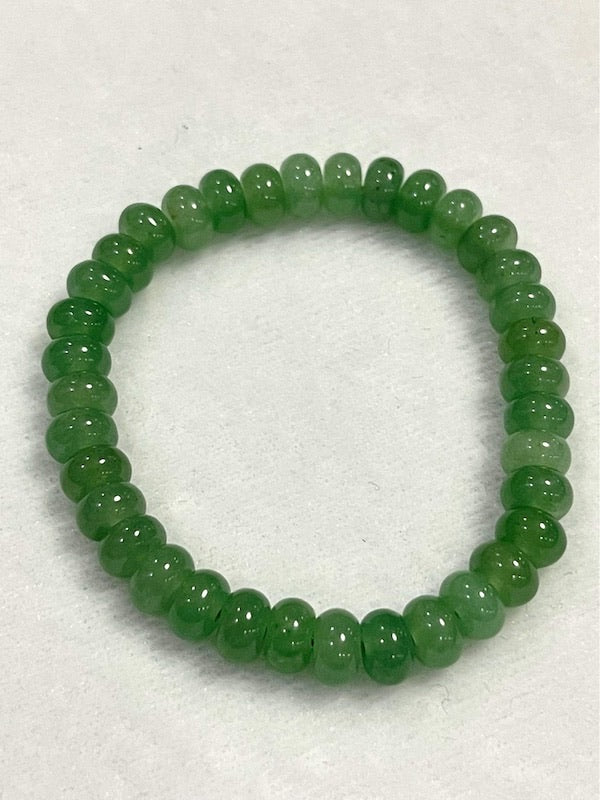 Bracelet, Green aventurine, abacus beads 9x5mm