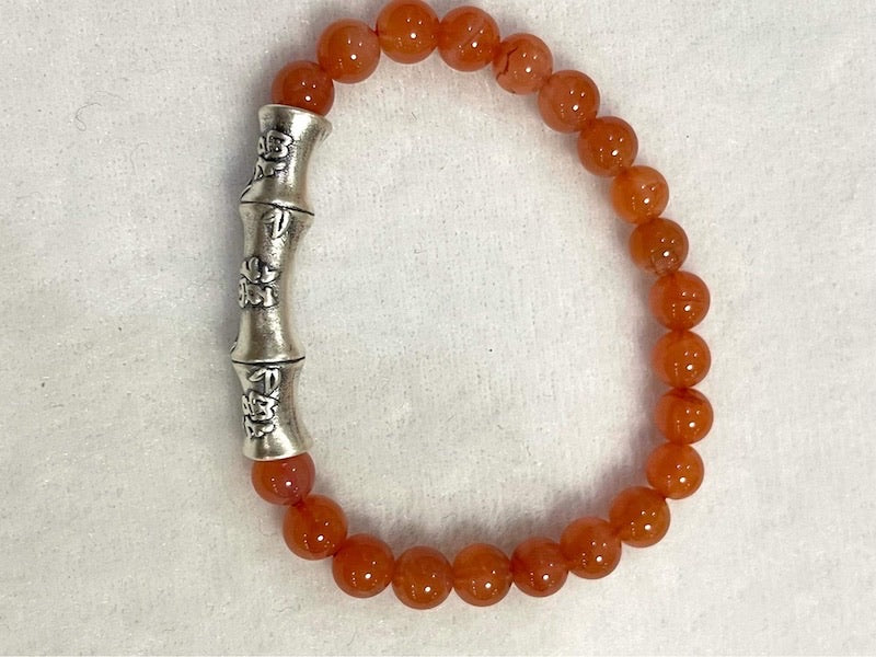 Bracelet YanYuan Agate in brilliant orange, 6mm perfect beads
