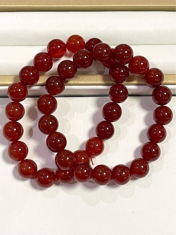 Bracelet, Nanhong agate, 10mm beads, Yanyuang