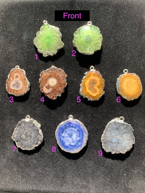 Solar Quartz Pendant, enhanced colours set in sterling. You pick