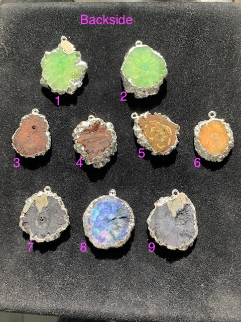 Solar Quartz Pendant, enhanced colours set in sterling. You pick