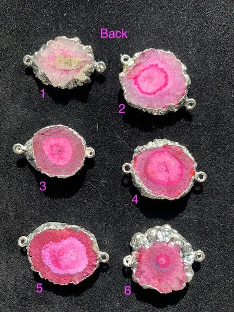 Solar Quartz Pink Jewelry Component, enhanced colours set in sterling.