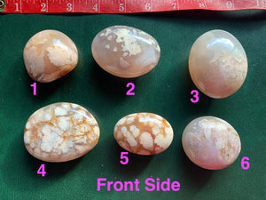 Flower Agate Palm stones - Palm your worries away.