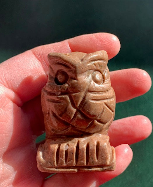 Jasper Owl carving, brown small owl