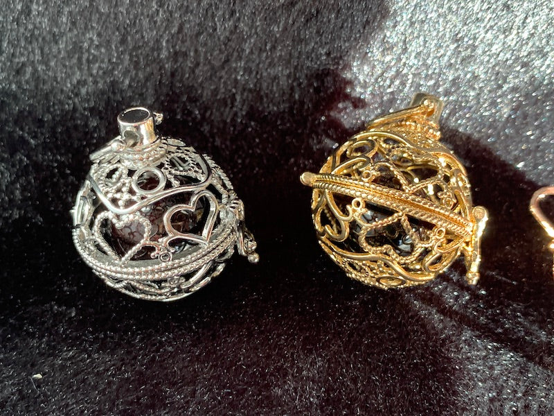 Caged Pendant/Charm, change your sphere & gem. 8 styles in different colours.