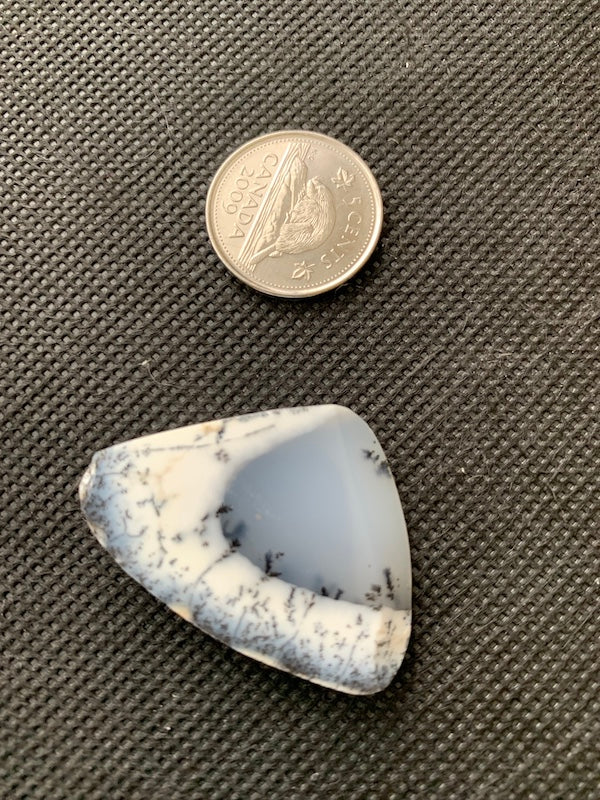 Dentritic Opal Agate Slice, freeform 35 x 24mm, one