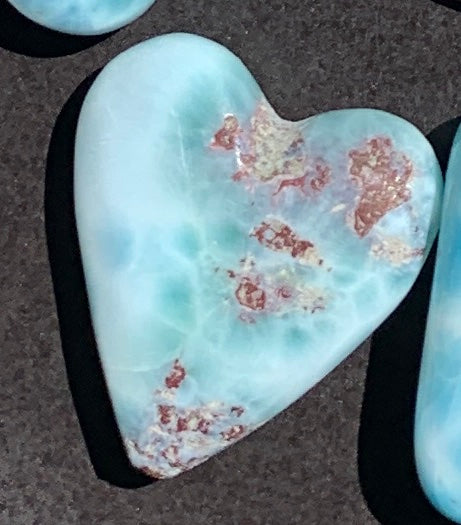 Larimar Cabochon Round Assorted Shapes, ea