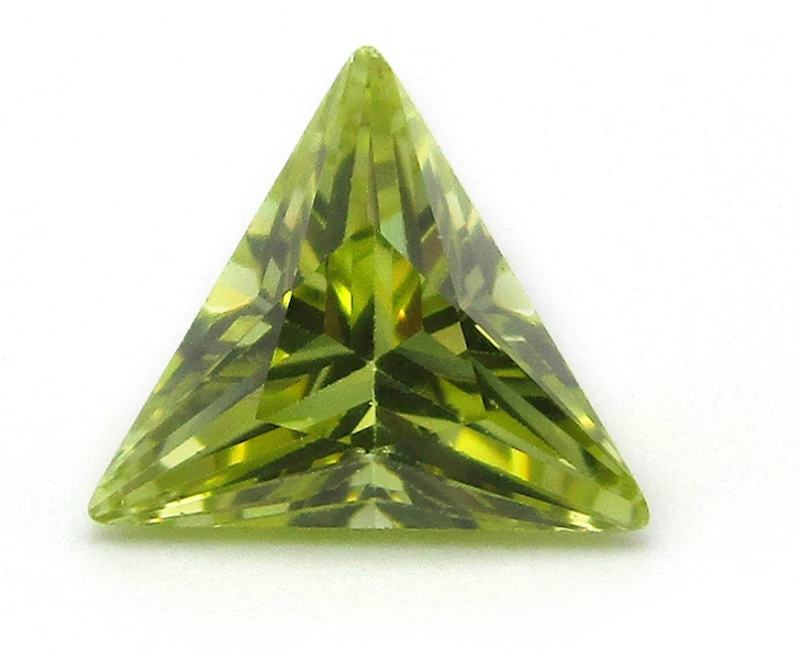 Cubic Zirconia Peridot Green Triangle 6mm (5pc)
