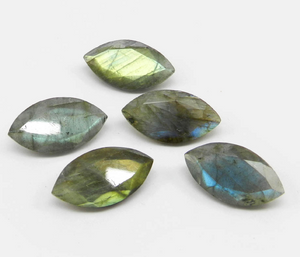 Labradorite Gray/Blue Faceted  Marquise 4x8mm (1pc)
