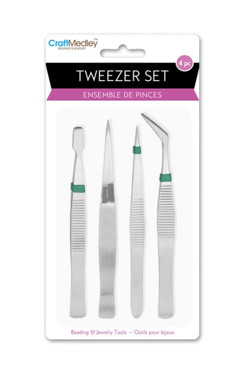 Tweezers, 4 piece set. Craft economy set