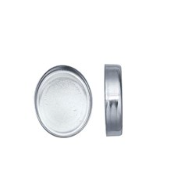 Bezel Cup Fine Silver, Oval Shape - Various Sizes (10pc)