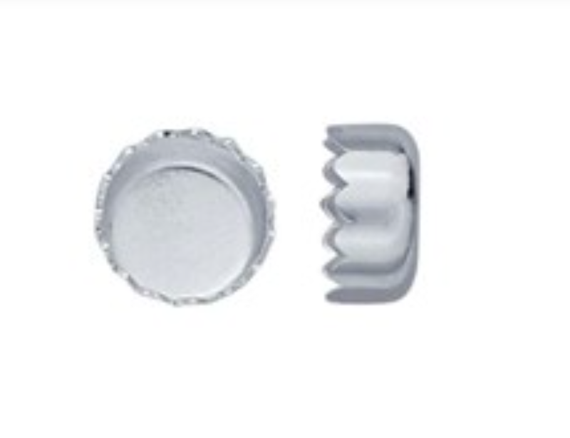 Bezel Cup Fine Silver, Round Shape, Serrated edge - Various Sizes (10pc)