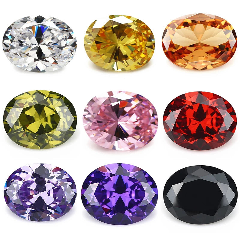 Cubic Zirconia &amp; Lab Sapphire Assorted Colors Oval 4x6mm (25+PC)