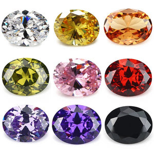 Cubic Zirconia & Lab Sapphire Assorted Colors Oval 4x6mm (25+PC)