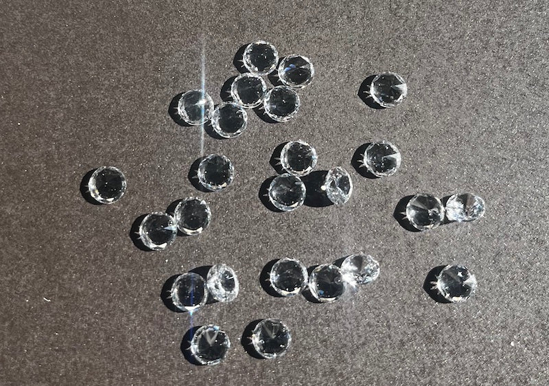 Diamond White Corundum, Lab Created Rounds, (5pc)