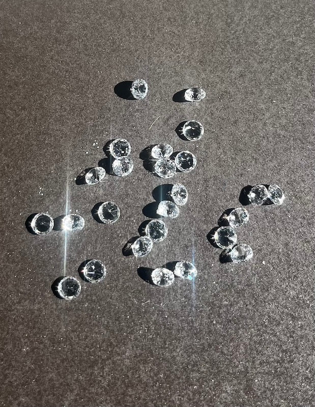 Diamond White Corundum, Lab Created Rounds, (5pc)