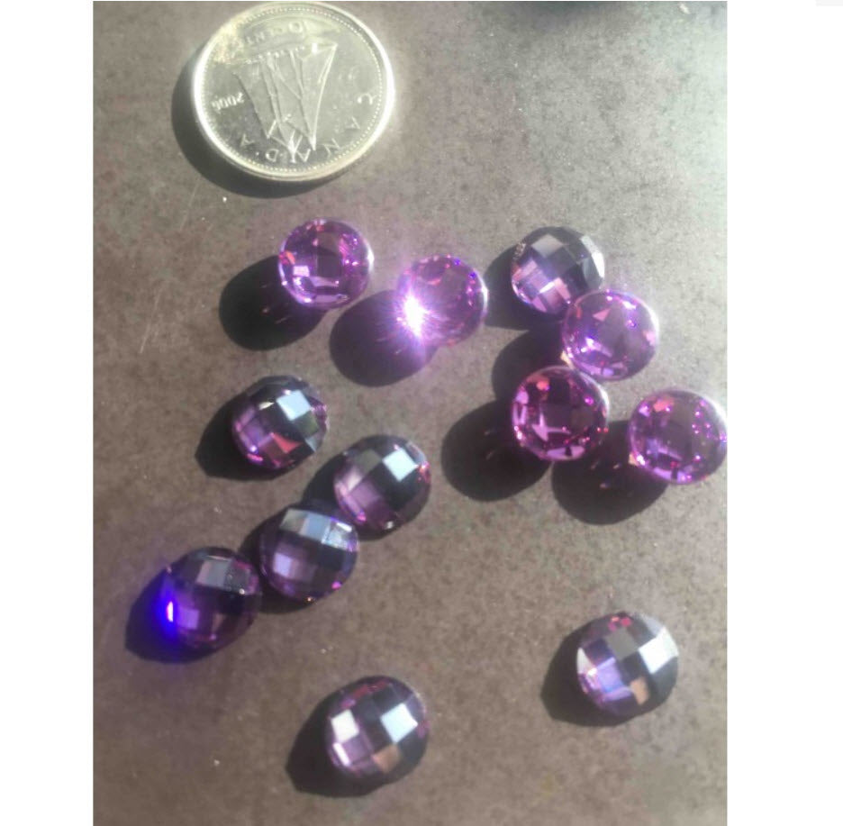 Cubic Zirconia Checkerboard, Round - Various Sizes and Colours