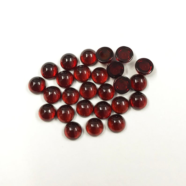 Garnet Cabochon Round 4mm (2pc)