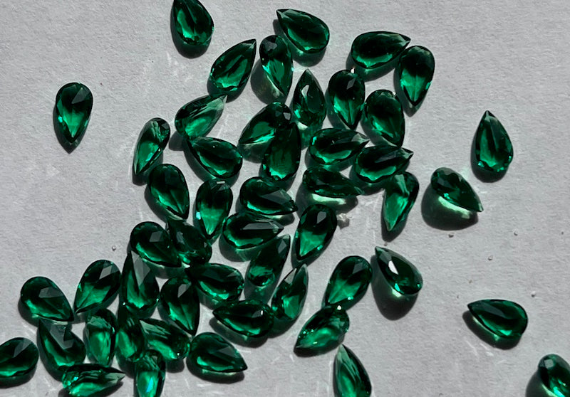 Emerald Pear Shaped Gem Lab Created Nano 4x6mm (5pc)
