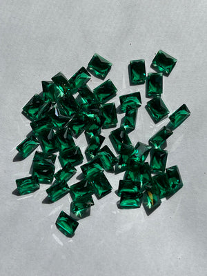 Nano Emerald, Rectangle Shaped Gem Lab Created  (5pc)