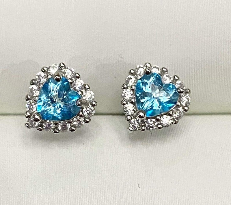 Genuine blue clearance topaz earrings